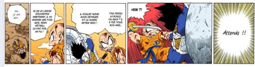 Goku s'oppose à Vegeta pour épargner le Gros Buu