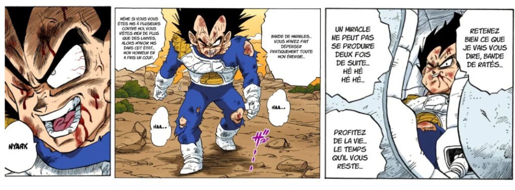Vegeta vaincu mais épargné dans l'arc Saiyan
