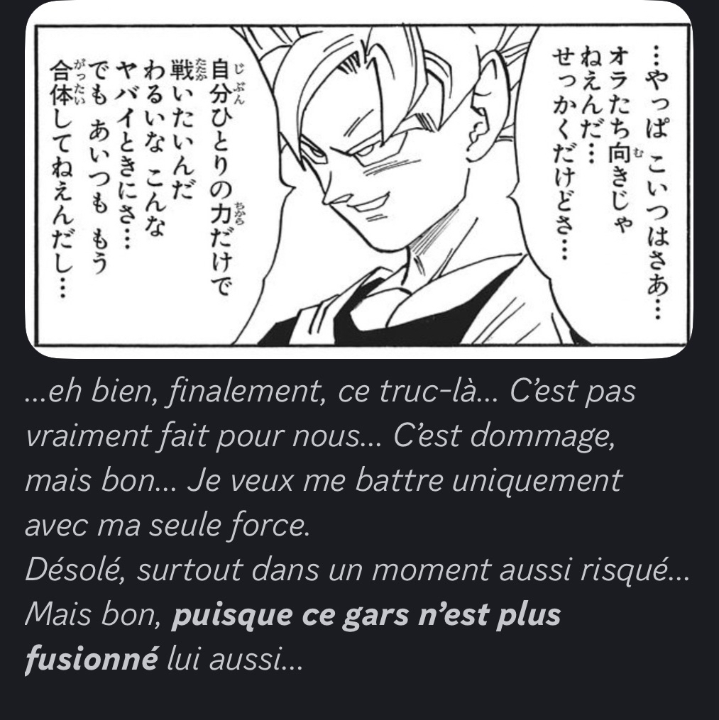 Goku refuse les potara