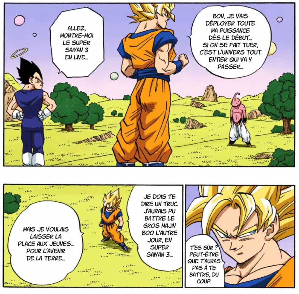 Goku affirme pouvoir battre le gros Buu en SSJ3