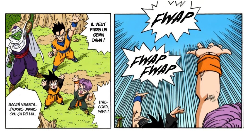 Goten et Trunks lors du Genkidama