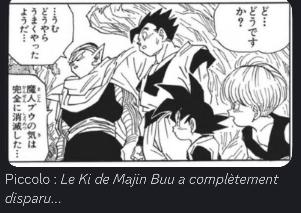Déclaration de Toriyama sur le ki de Majin Buu