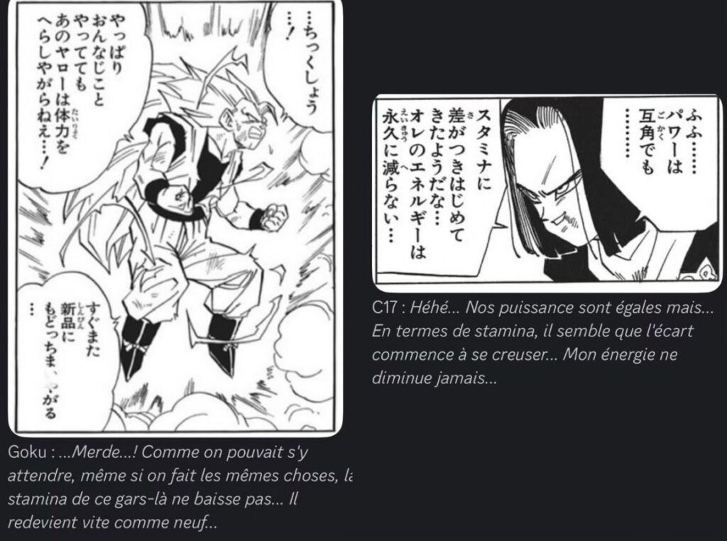 Combat équilibré entre Goku et Buu pur