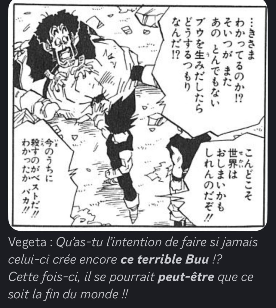 Mister Satan supplie Vegeta